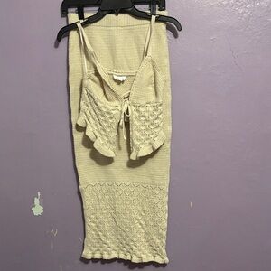 Olive & Oak Cream Knit Skirt Set